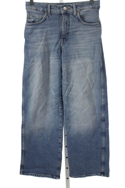 J Crew Womens Wide Leg Jeans Blue Cotton High Rise Size 24