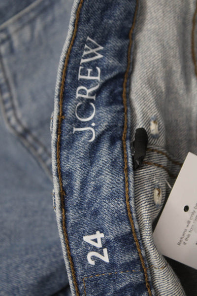 J Crew Womens Wide Leg Jeans Blue Cotton High Rise Size 24