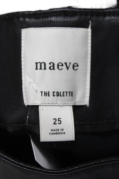 Maeve Anthropologie Womens Dress Pants Black Button Elastane 26 Inseam Size 25