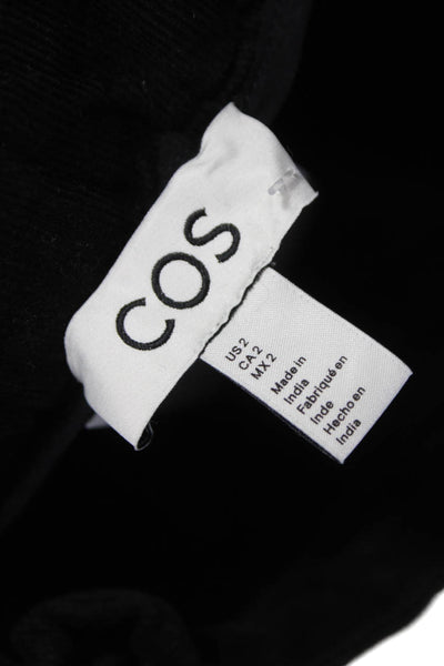 COS Women Dress Pants Black Cotton Zip Size 2