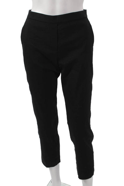 Theory Womens Ankle Pants Black Linen Pull On Inseam 26 Size 00