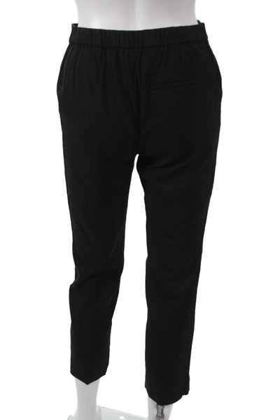 Theory Womens Ankle Pants Black Linen Pull On Inseam 26 Size 00