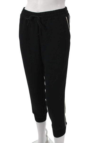 Wilfred Women Cropped Black Drawstring Pants Polyester Solid Inseam 24 Size 2XS