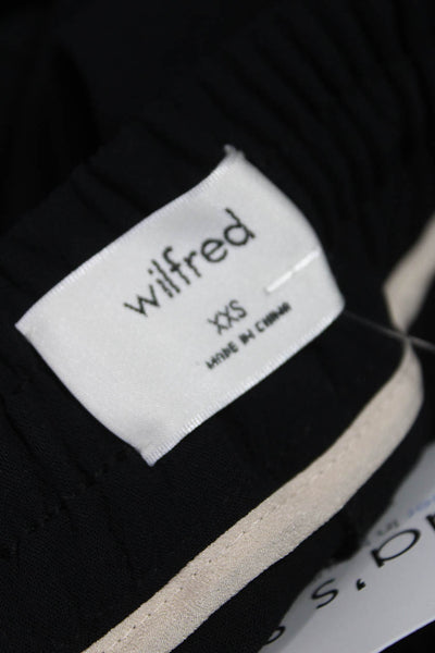 Wilfred Women Cropped Black Drawstring Pants Polyester Solid Inseam 24 Size 2XS