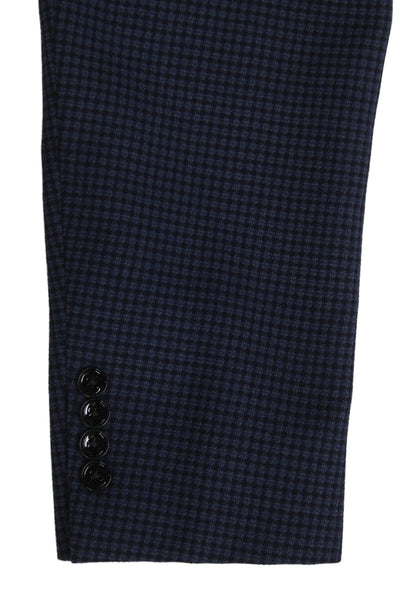 Boss Hugo Boss Mens Blue Wool Check Blazer Buttoned Size 40