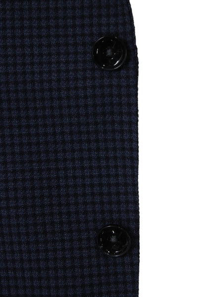 Boss Hugo Boss Mens Blue Wool Check Blazer Buttoned Size 40