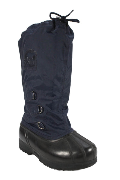 Sorel Mens Tie Closure Snowlion II Waterproof Boots Navy Blue Black Size 9