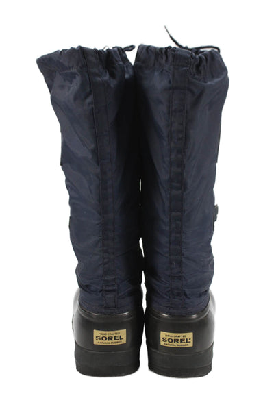 Sorel Mens Tie Closure Snowlion II Waterproof Boots Navy Blue Black Size 9