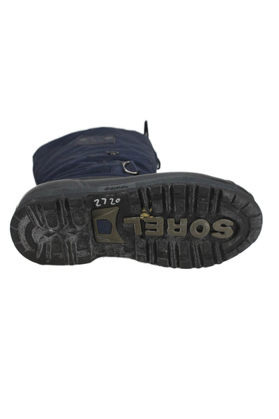 Sorel Mens Tie Closure Snowlion II Waterproof Boots Navy Blue Black Size 9