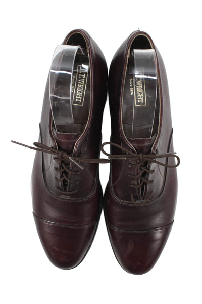 E.T. Wright Mens Leather Lace Up Oxford Dress Shoes Raisin Purple Size 9B