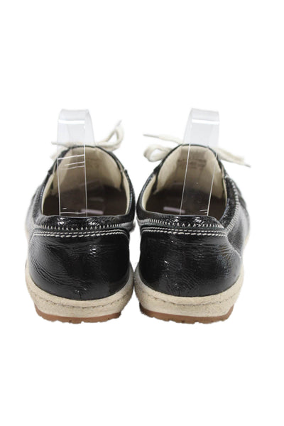 Josef Seibel Mens Patent Leather Low Top Lace Up Sneakers Black Size 44