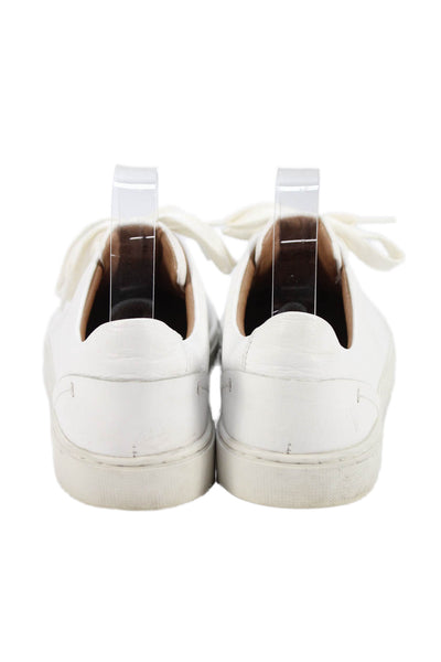 Frye Womens Leather Lace Up Low Top Sneakers White Size 9 Medium