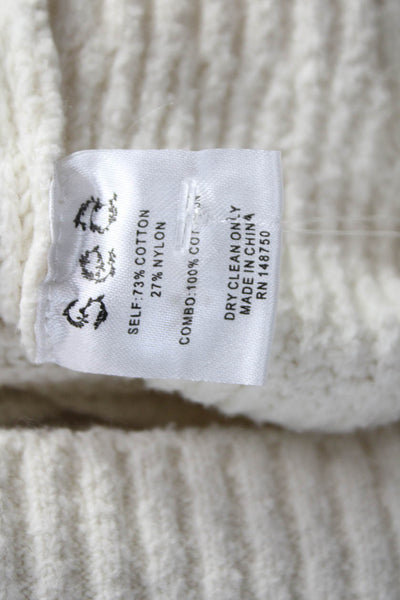 Sea New York Womens Pullover Sweater Ivory Cotton Crew Neck Size XS
