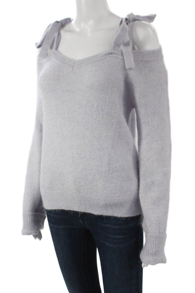 Designers Remix Charlotte Eskilden Womens Purple V-Neck Sweater Size S