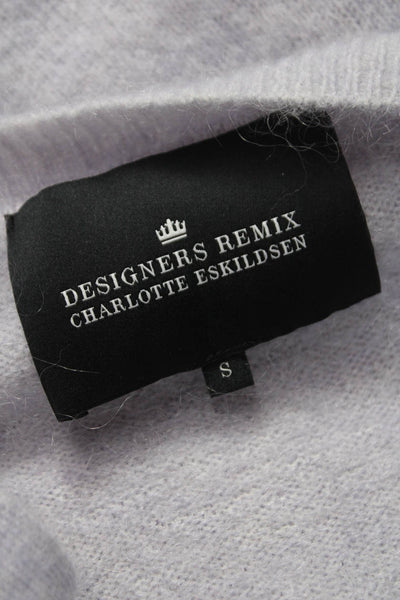 Designers Remix Charlotte Eskilden Womens Purple V-Neck Sweater Size S