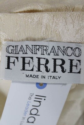 Gianfranco Ferre Beige Floral Knee Length Pencil Skirt Size Italian 38