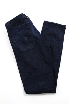 J Brand Dark Blue Cotton Denim Distressed Paneled Straight Legged Jeans Size 32