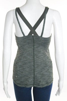 Lululemon Dark Green Scoop Neck Spaghetti Strap Athletic Top Size 4