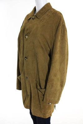Canali Beige Collared Long Sleeve Jacket Size 54