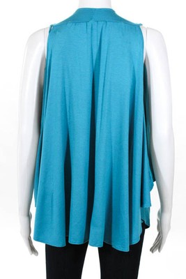 Lot 2 Lola And Sophie Blue Stretch Knit Sleeveless Tops Size Extra Small