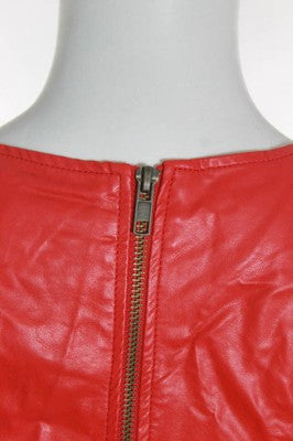 Piko 1988 Cherry Red Sleeveless Peplum Tank Top Blouse Size Small