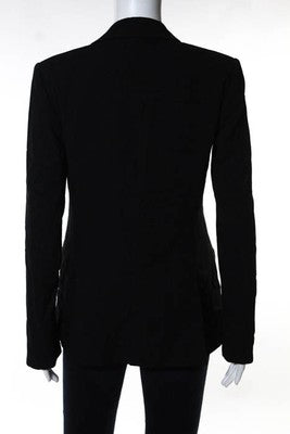 Theory Black Long Sleeve Button Front Slim Fit Vneck Suit Blazer Size 4