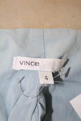Vince Khaki Beige Cotton Collared V Neck Blazer Size 4