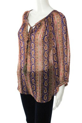 Daniel Rainn Multi-Color Long Sleeve Abstract Printed Blouse Size Large