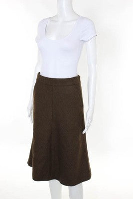 Theory Brown Wool A Line Skirt Size 0