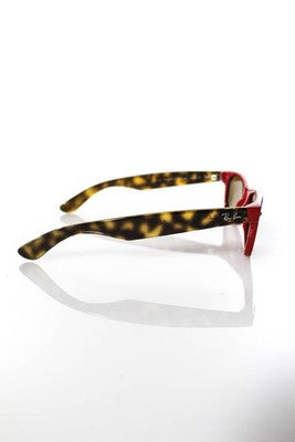 Ray Ban Red Frame Brown Lens New Wayfarer Sunglasses RB2132