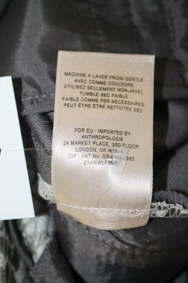 Elevenses Anthropologie Gray White Textured Straight Leg Pants Size 2 New