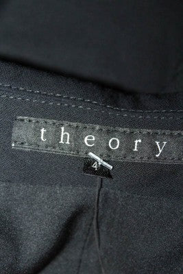 Theory Black Long Sleeve Button Front Slim Fit Vneck Suit Blazer Size 4