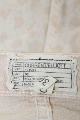 Current/Elliott Peach Animal Print Cotton Mid Rise Slim Skinny Jeans Size 30