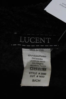 Lucent Black Notched Collar Button Closure Long Basic Coat Size Small