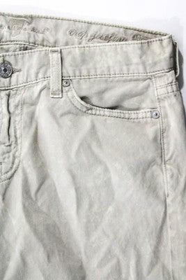 7 For All Mankind Beige Gray Camouflage Print Cropped Capri Jeans Size 25