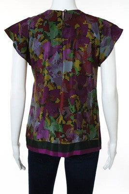 Twelfth Street by Cynthia Vincent MultiColor Loose Fit Silk Blouse Size Large