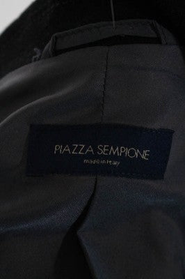 Piazza Sempione Black Wool Knit Button Front Blazer Jacket Size IT 46