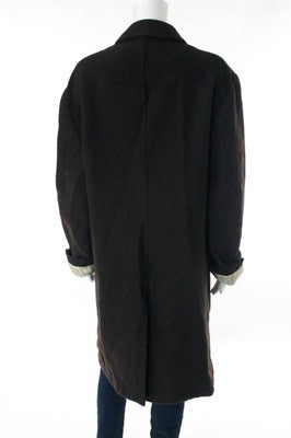 Etro Brown Long Sleeve Collared Long Coat Size Extra Large