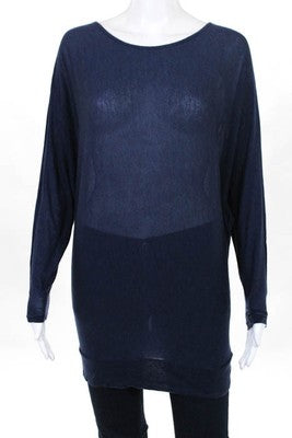 Capote Collection Blue Pull Over Dolman Sleeve Blouse Top Size Medium