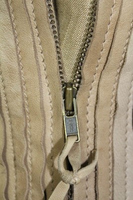Knight Cider Brown Leather Full Zipper Jacket Size Small