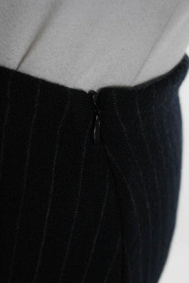 Whistles Blue Gray Pinstriped Knee Length Vented Back Pencil Skirt Size Small