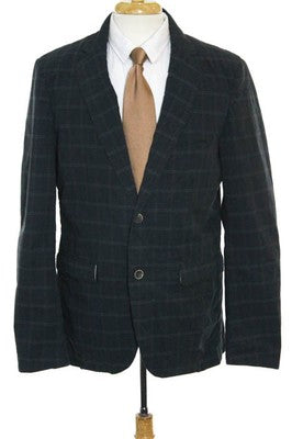 Zara Man Gray Cotton Plaid Long Sleeve Loose Fit Jacket Size 40