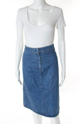 Stella McCartney Blue Cotton Denim A-Line Jean Skirt Size 26