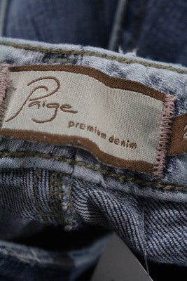 Paige Denim Light Blue Cotton Slim Fit Flare Leg Faded Jeans Size 29