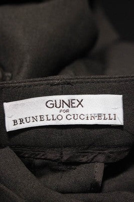 Gunex for Brunello Cucinelli Brown Wool Straight Leg Dress Pants Size 4