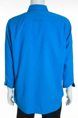 Vince Mens Blue Cotton Long Sleeves Button Down Dress Shirt Size XL