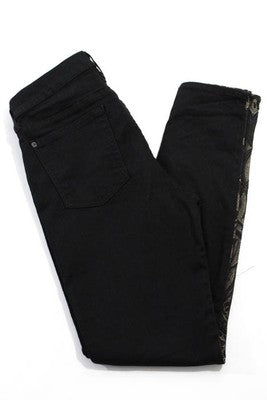 7 For All Mankind Black Light Brown Abstract Skinny Leg Jeans Size 29