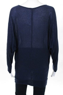 Capote Collection Blue Pull Over Dolman Sleeve Blouse Top Size Medium
