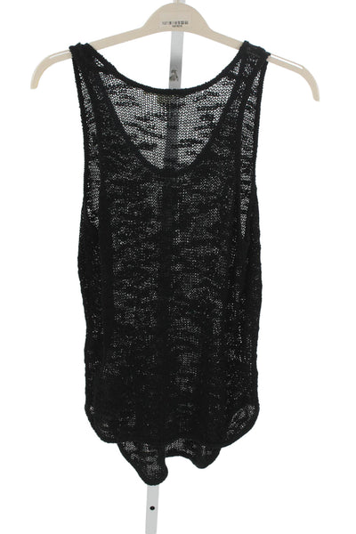 Helmut Lang For Intermix Women Basic Silk Scoop Neck Tank Black Size S