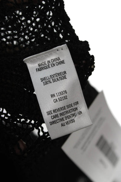 Helmut Lang For Intermix Women Basic Silk Scoop Neck Tank Black Size S
